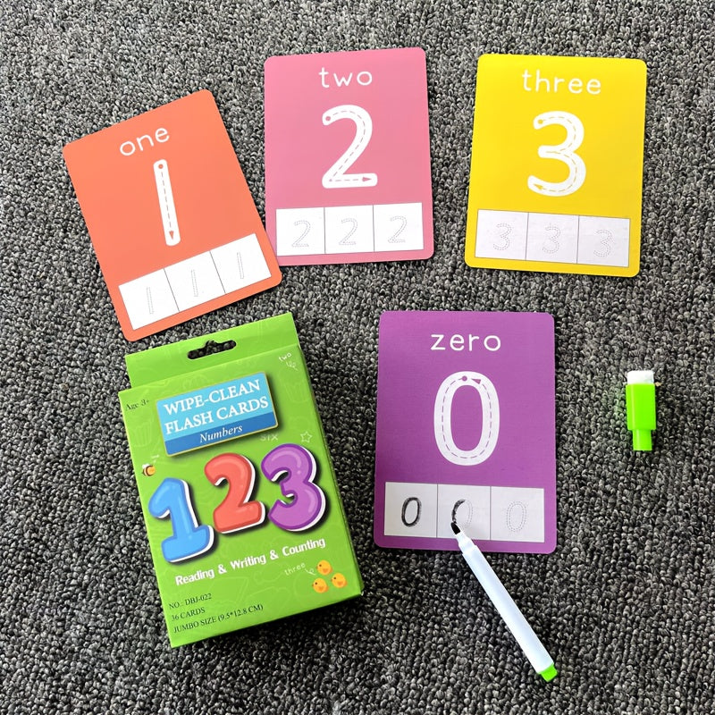 Early Learning Flash Cards for Kids with Erasable Features - Teaches Numbers, Letters, and English Addition/Subtraction Skills