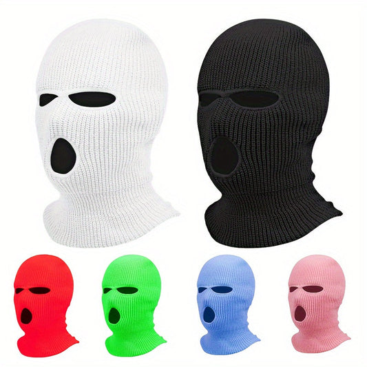 Stay warm and stylish this winter with the 1pc Knitted Ski Mask. This cool headgear balaclava is suitable for both men and women, perfect for Halloween horror spoofs or as a fun car decoration.