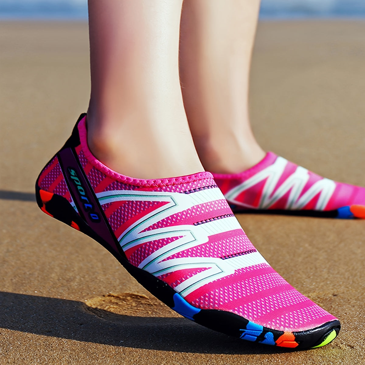 Fast drying water socks with sporty design, ideal for swim, surf, and fishing. Non-slip and breathable for women.