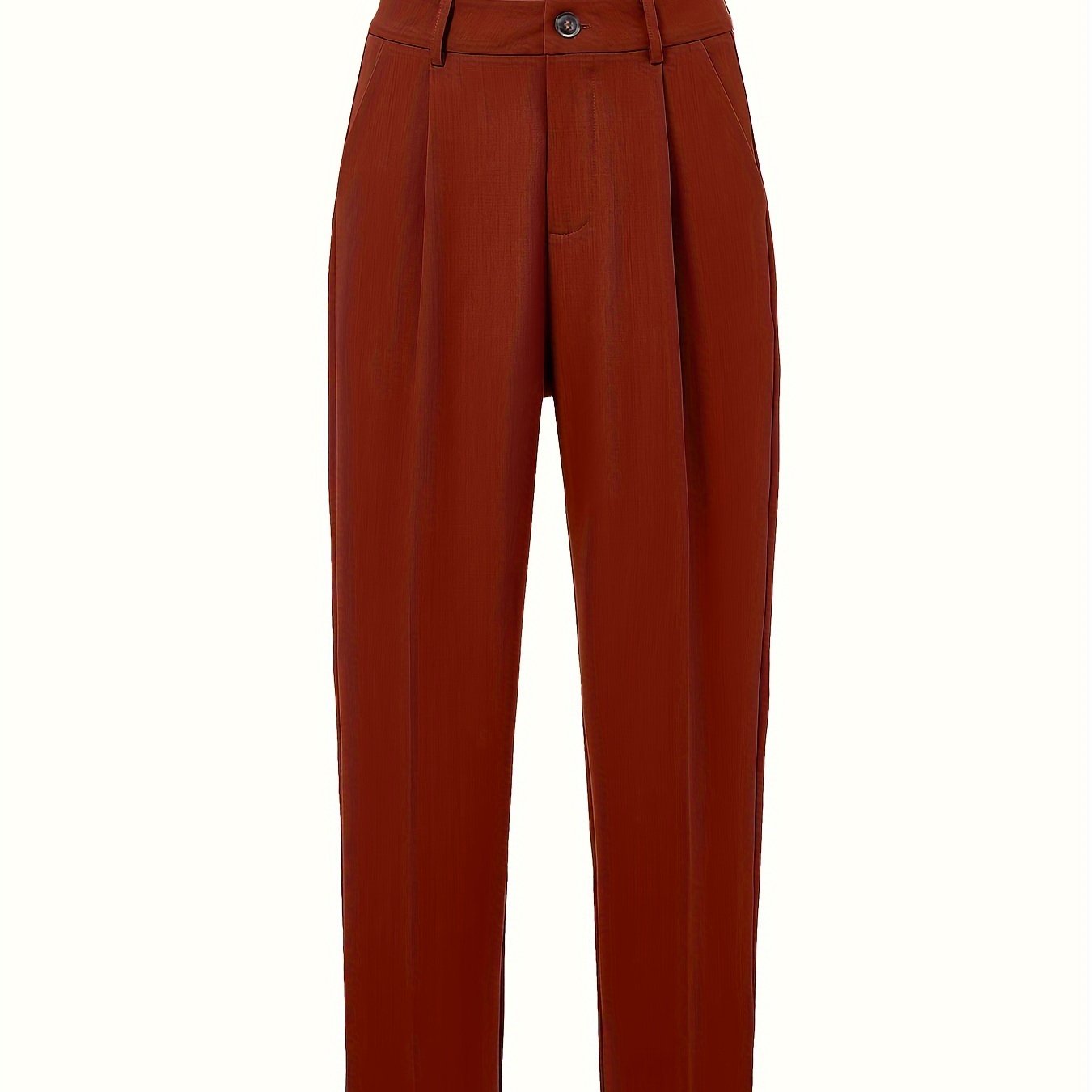 Pleated straight leg pants with pocket, casual cropped suit pants for women.