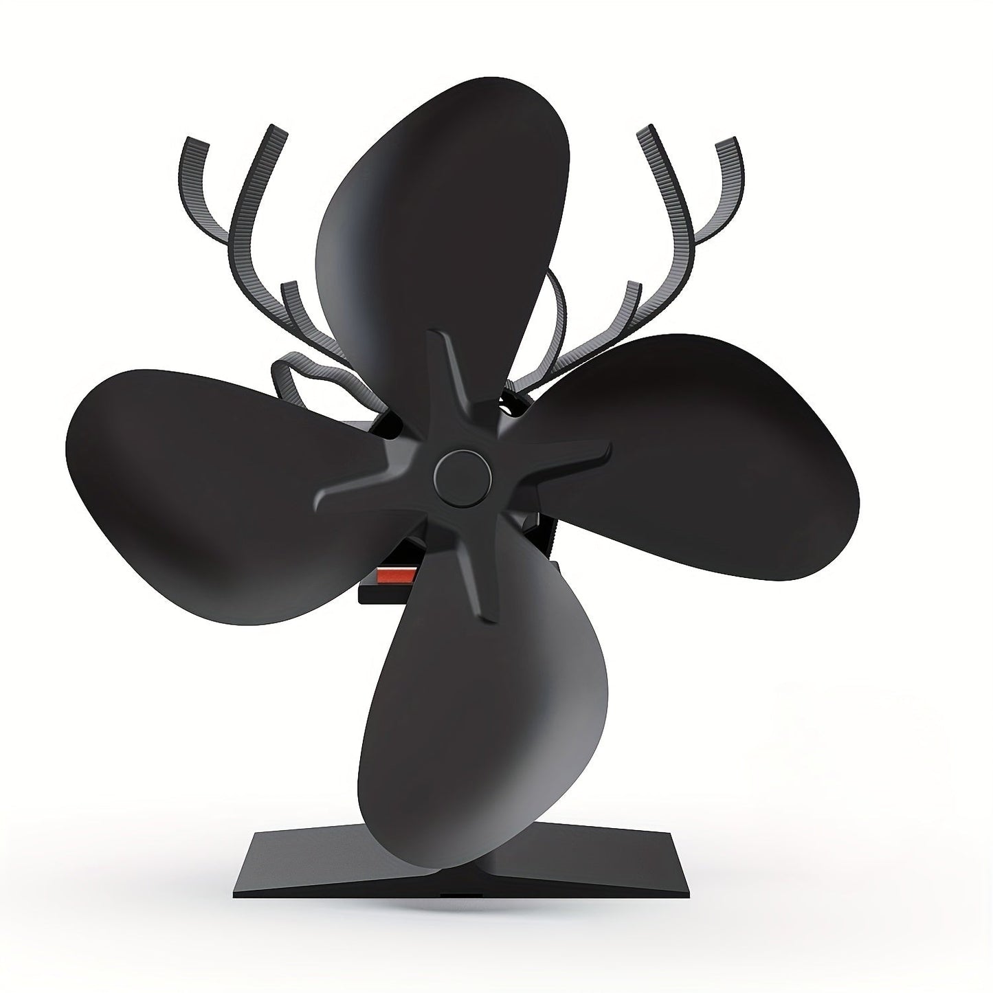 One-piece Deer Shaped Fireplace Fan, Wood Stove Fan - No Electricity Required. Thermoelectric Fan Ideal for Home, Hotel, Guest Room, Outdoor Travel, Camping Tent. Perfect Gift for Thanksgiving, Halloween, Christmas. Essential Fall and Winter Accessory.