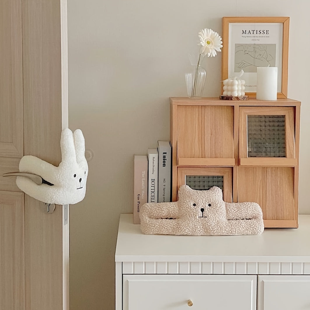 Animal-shaped Cartoon Door Stopper - Safe, Silent, and Windproof Clip for Protection – Light Brown/Ivory - No Latex