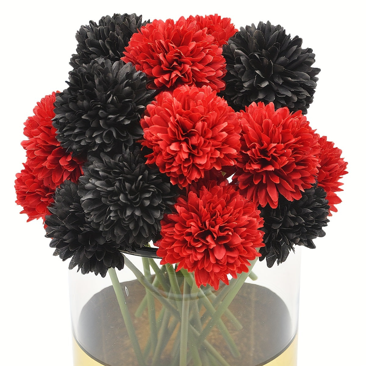 10 artificial chrysanthemum ball flowers for wedding bouquets, home decor, or party table centerpieces.