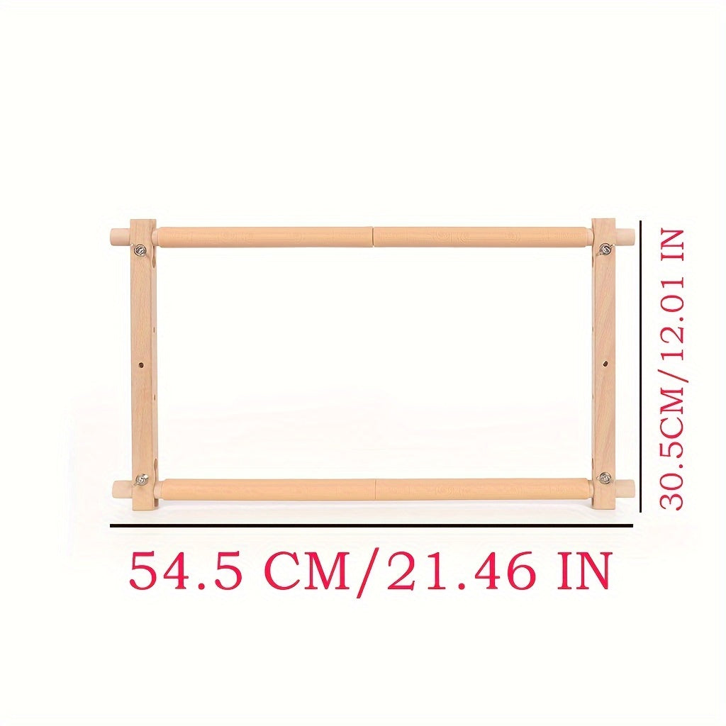 Portable beech wood embroidery stand with detachable cross stitch frame - 54.51cm for home crafting and sewing.