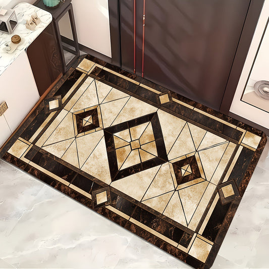 This Creative Entrance Door Mat features a stylish Geometric Pattern and is designed to be Non-Slip, Dust-Proof, Machine Washable, and Water-Absorbent. Suitable for use in the Living Room, Bedroom, Bathroom, and Kitchen, this Bathroom Mat is ideal for