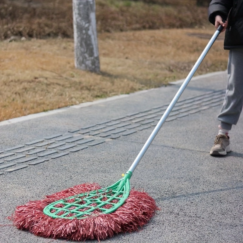 Professional Sanitation Cleaning Equipment: Outdoor Heavy-Duty Hand Broom designed for Hard Floor Surfaces in Large Garden, Yard, Sidewalk, and Street Sweeping.