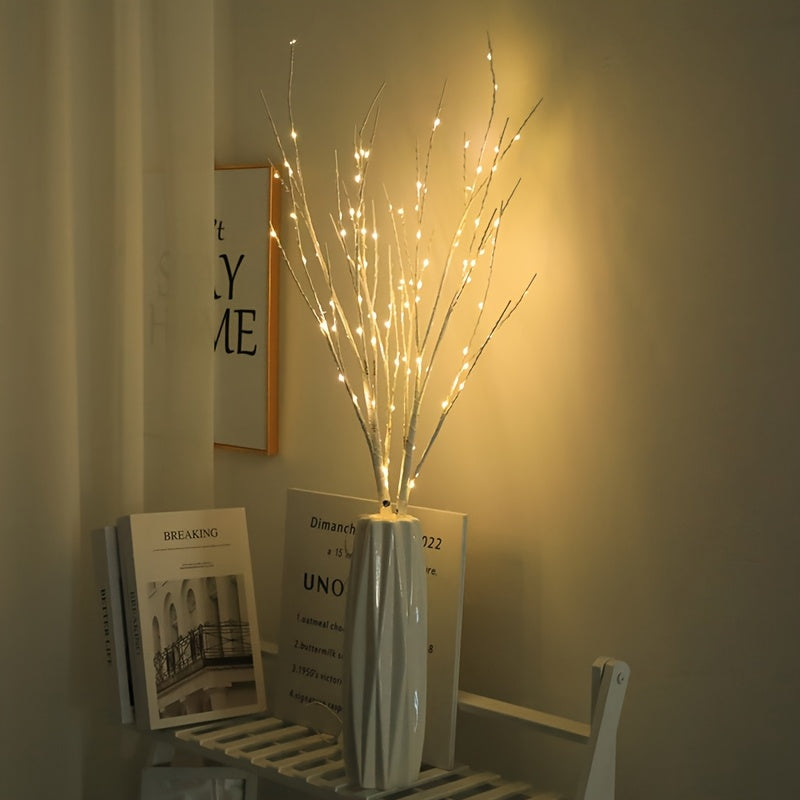 LITBLOOM Glowing Fairy Light String with Birch Branches, 78.74 cm/68.58 cm, 50 LED lights powered by batteries, ideal for home decor, holidays, parties, and gifts.