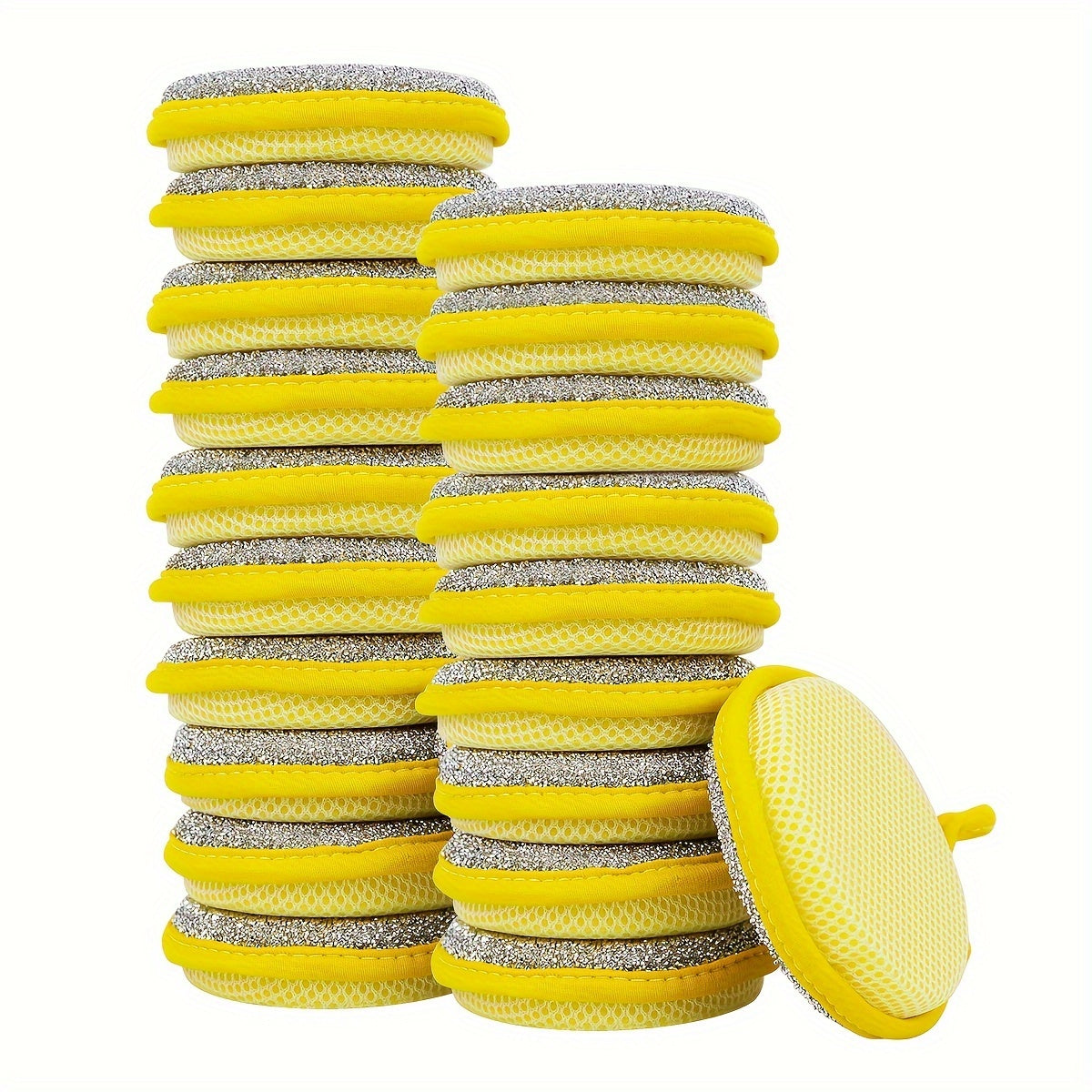 Contemporary Style Polyester Dish Scrubber in a Pack of 1, Non-Stick Oil, High Absorbency, Round Shape, Hand Wash Only, Space Theme Woven Towel for Kitchen Cleaning.