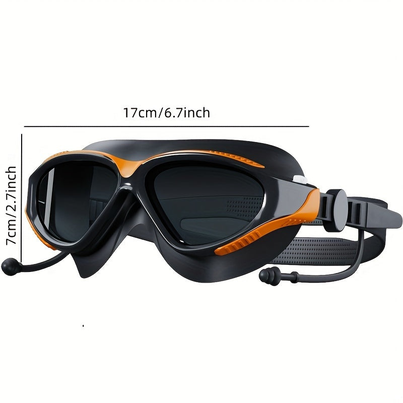 Waterproof anti-fog swimming goggles for men and women.