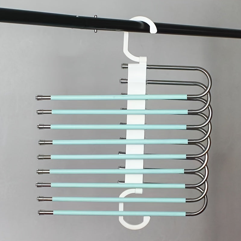 Wall-Mounted Multi-Layer Pants Hanger - Sturdy Metal Construction, Space-Saving Closet Organizer for Jeans & Trousers