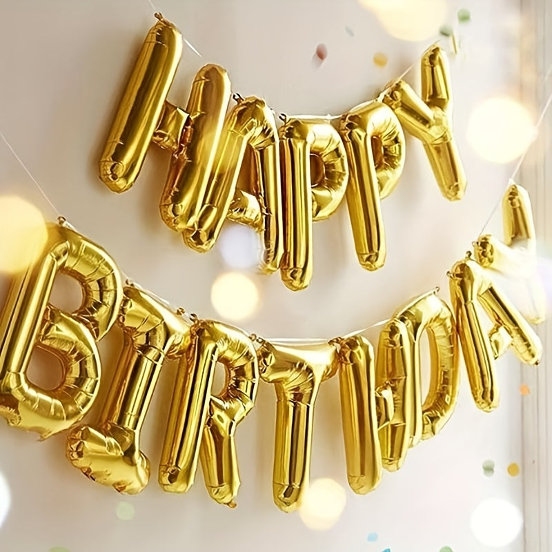 16-inch American Version Happy Birthday Letter Balloon Set, Aluminum Film, Factory Direct Sales