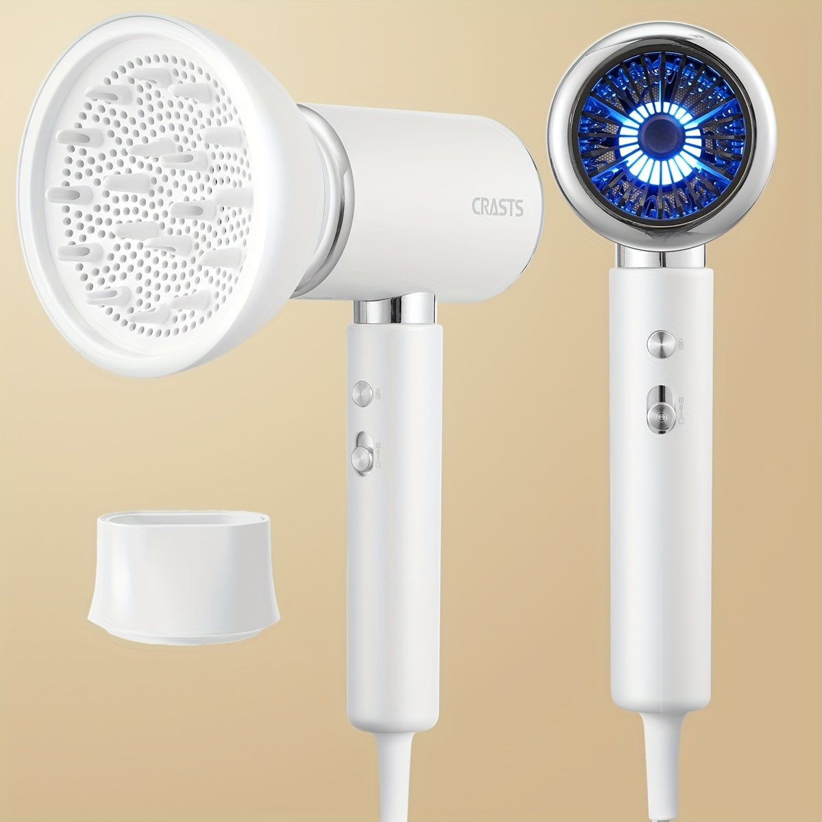 Household hair dryer with negative ion care and hot/cold wind.