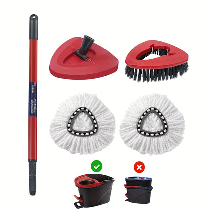 Upgrade Your Cleaning Arsenal with the Home Times 5pcs Spin Mop Refill Kit - Designed to Fit Easywring Microfiber Mops, Comes with Replacement Heads, Base & Handle - Ideal for Single Tank Systems, Must-Have Cleaning Essentials