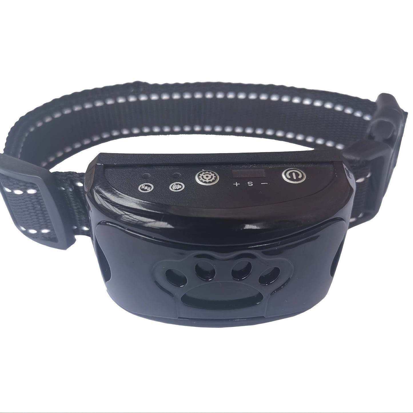 Rechargeable anti-barking dog collar with vibration training mode, USB charging, lithium polymer battery, and ≤36V operating voltage.