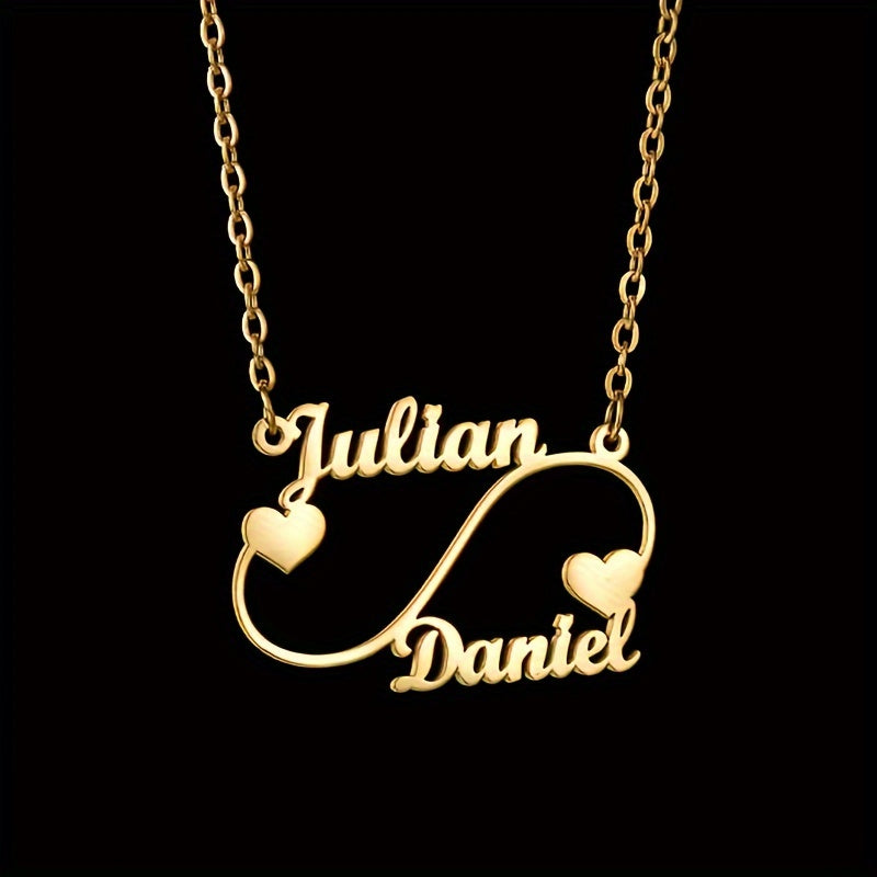 Get the perfect Customized Julian Daniel Heart Pendant Necklace for a touch of elegance in your daily and party outfits. This Boho style necklace is made of 18K golden plated stainless steel and can be personalized with your name. A stunning piece of