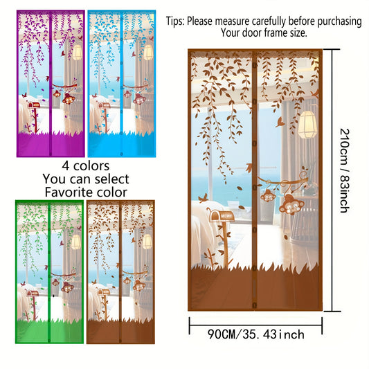 Magnetic mesh curtain with magic tape for mosquito-proofing and soft gauze door in summer. Great for bedrooms, homes, and partitioning screens.