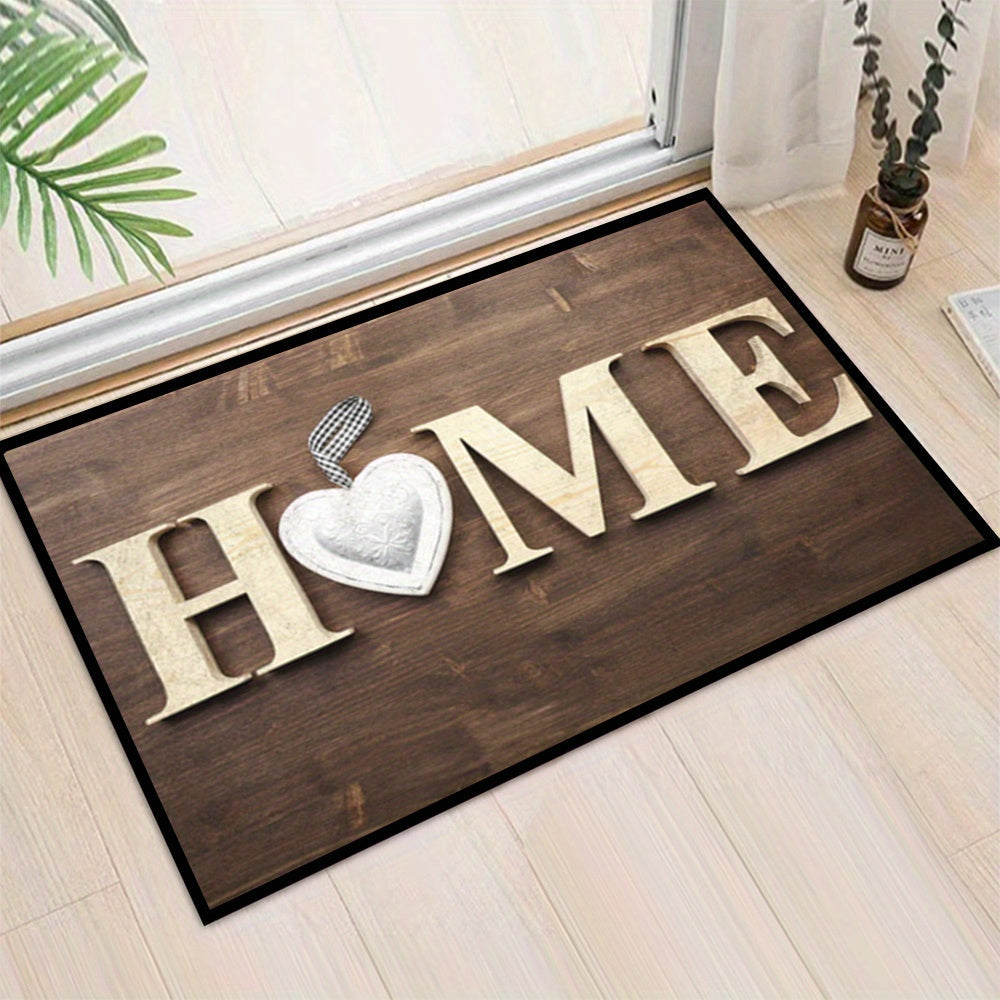 One-piece non-slip Welcome Door Mat designed for indoor and outdoor use. Machine washable and suitable for multiple areas such as family room, living room, kitchen, bedroom, farmhouse, hallway, and laundry room. Perfect for keeping your floors clean and