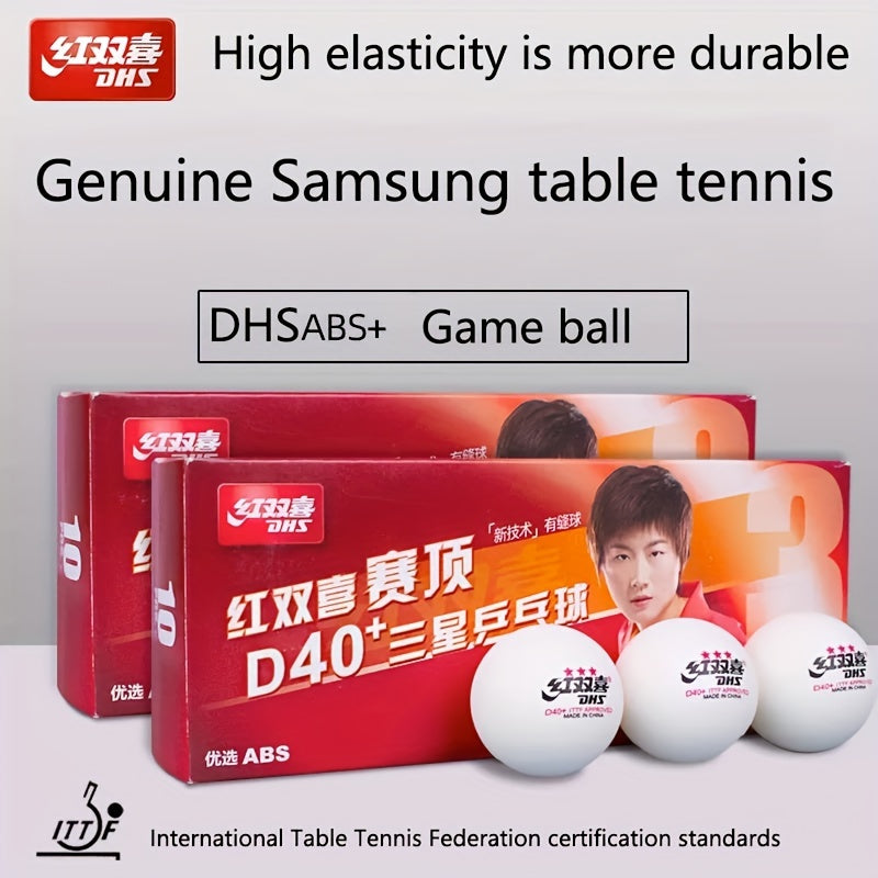 Red Double Happiness Three Stars Table Tennis Competition ping pong ball.