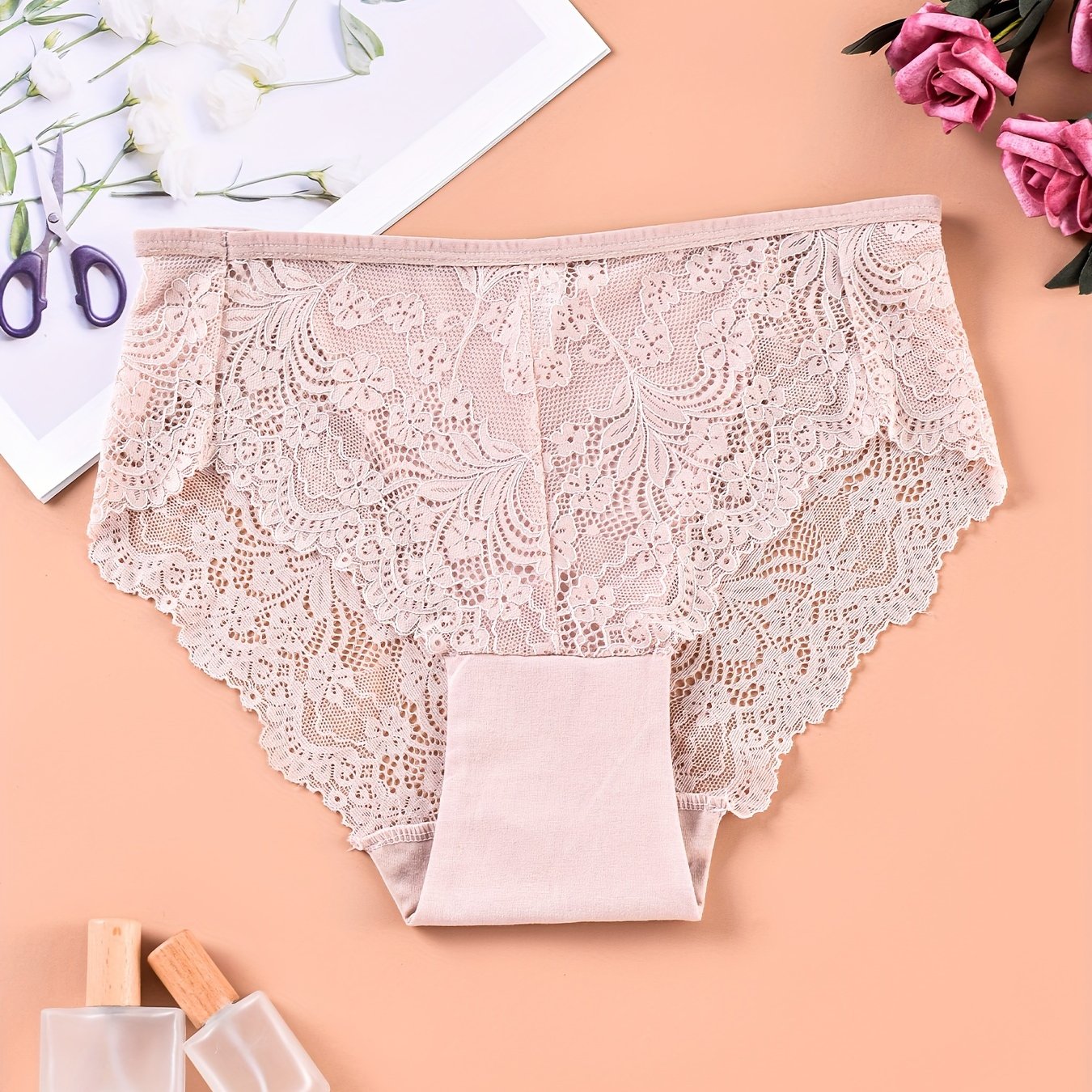 Comfy and breathable lace briefs for women.