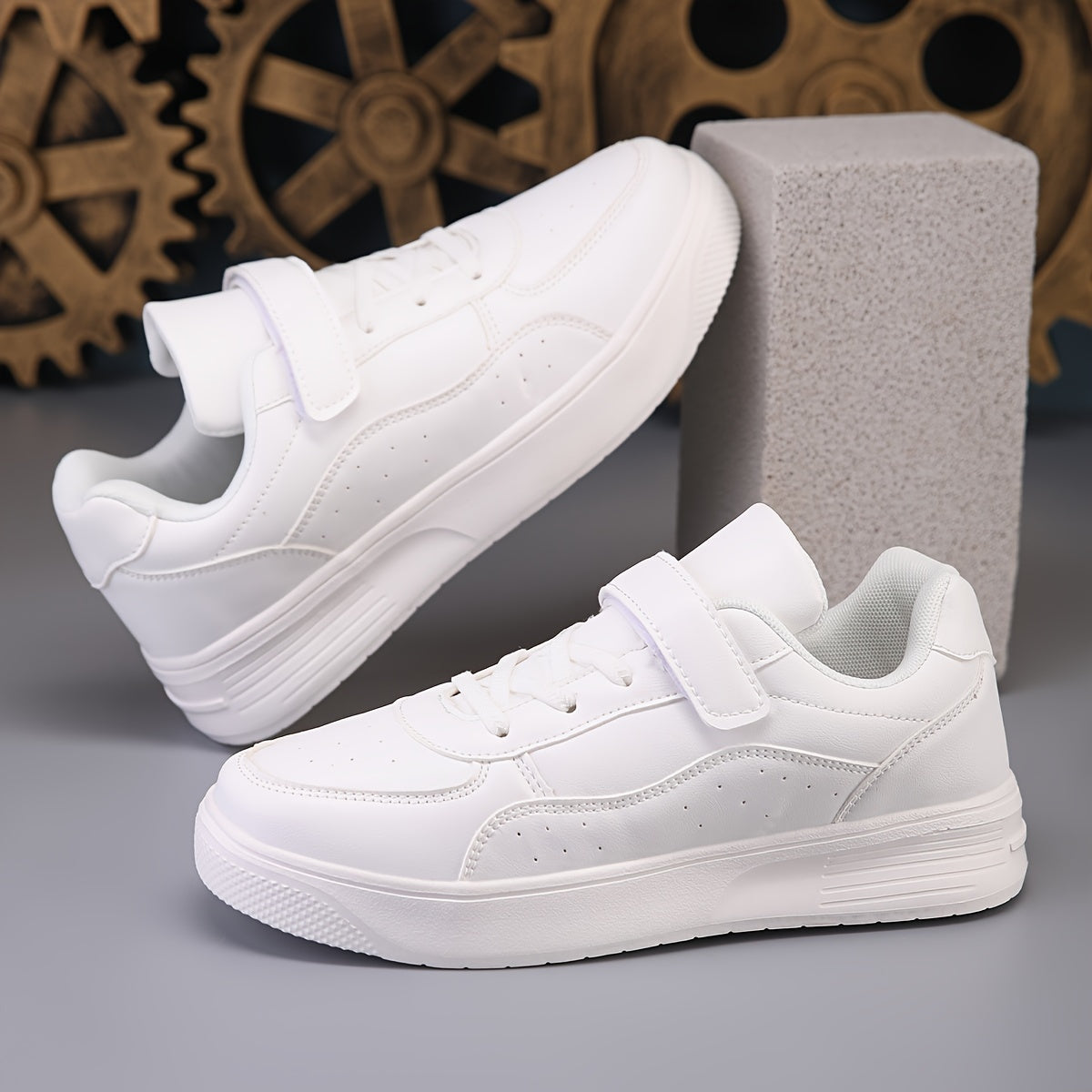 Trendy fashion sneakers for kids with breathable lining, non-slip sole, and easy hook-and-loop closure - ideal for year-round wear.