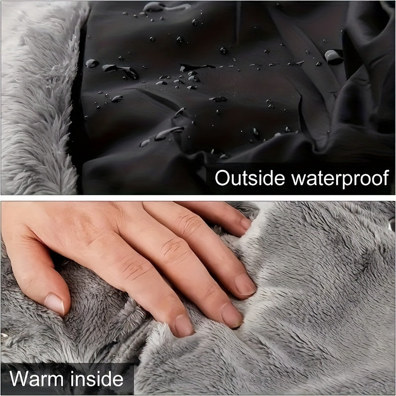 Keep your hands warm and dry this winter with our waterproof stroller hand muffs. These windproof plush fleece lined gloves are designed to keep your hands cozy while pushing your stroller in cold weather. Perfect for adults, these mittens provide frost