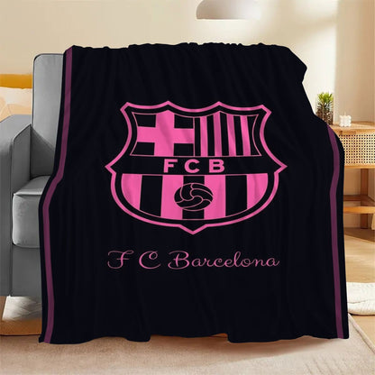 Stay warm and cozy with this F.C. Barcelona fan gift blanket. Perfect for all-season comfort, office naps, and air conditioning wraps. Made from durable and machine washable polyester with a contemporary style, this blanket is 100% perfect for indoor and