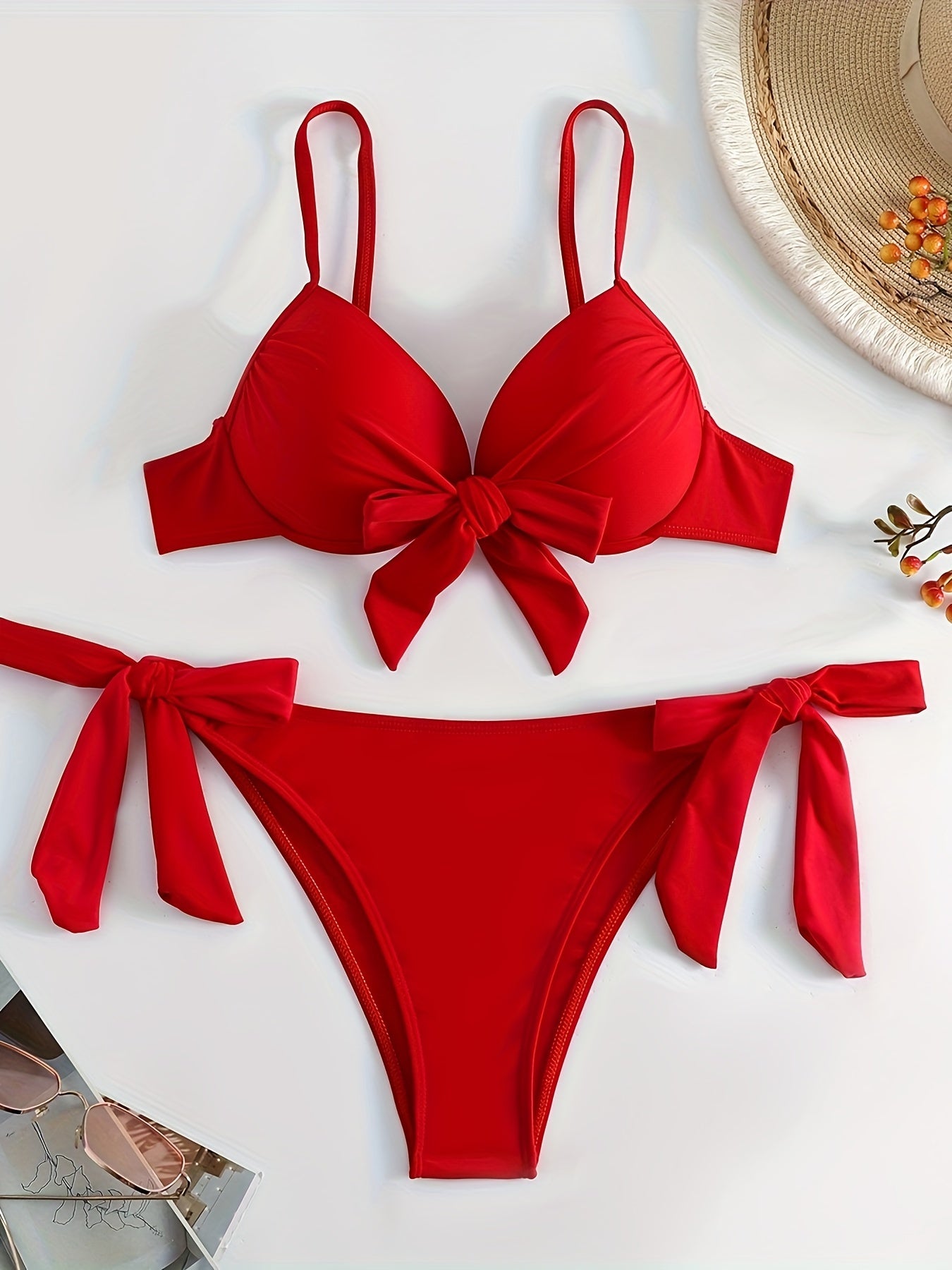 Big Red Hard Pack Strap Bikini Set