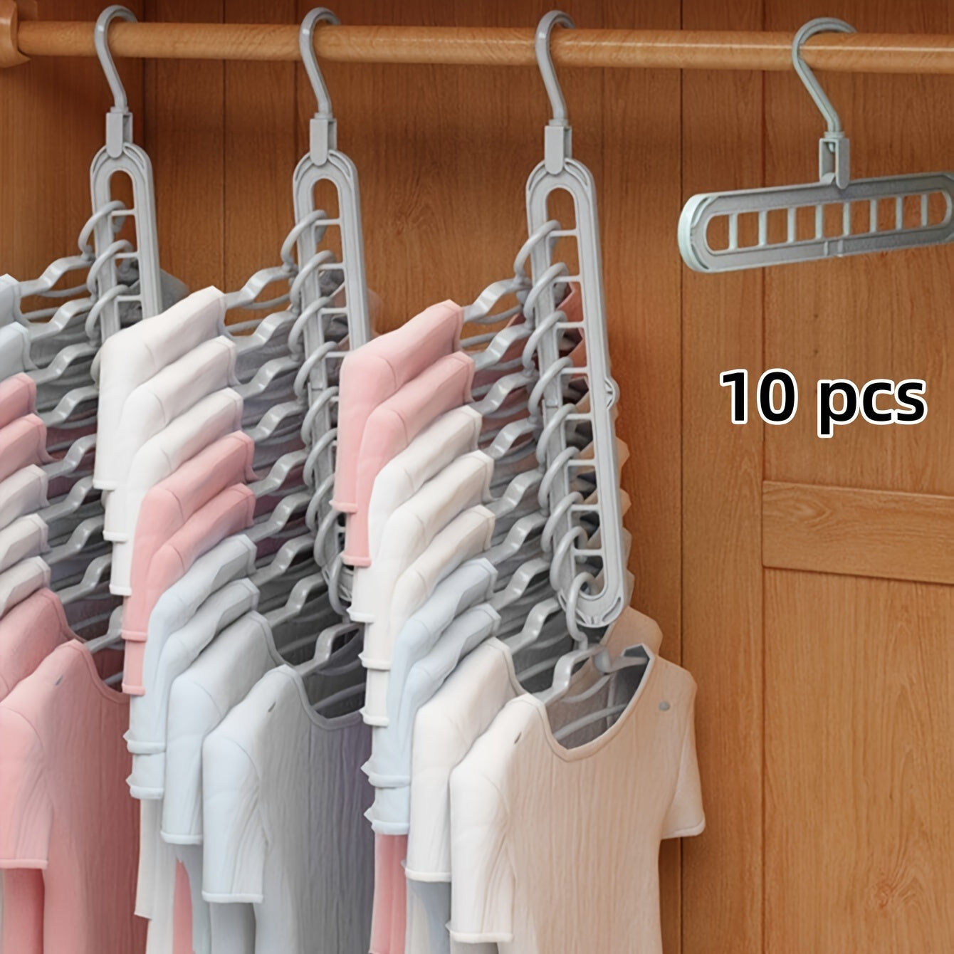 Foldable Heavy Duty Clothes Drying Rack with 3 Hanging 9-hole Hangers - Space Saving Organizer for Bedroom, Closet, Wardrobe, Home, Dorm