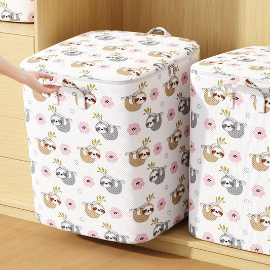 Large capacity storage bag made of non-woven material, suitable for storing sheets, covers, out-of-season clothing, dolls, and other items.