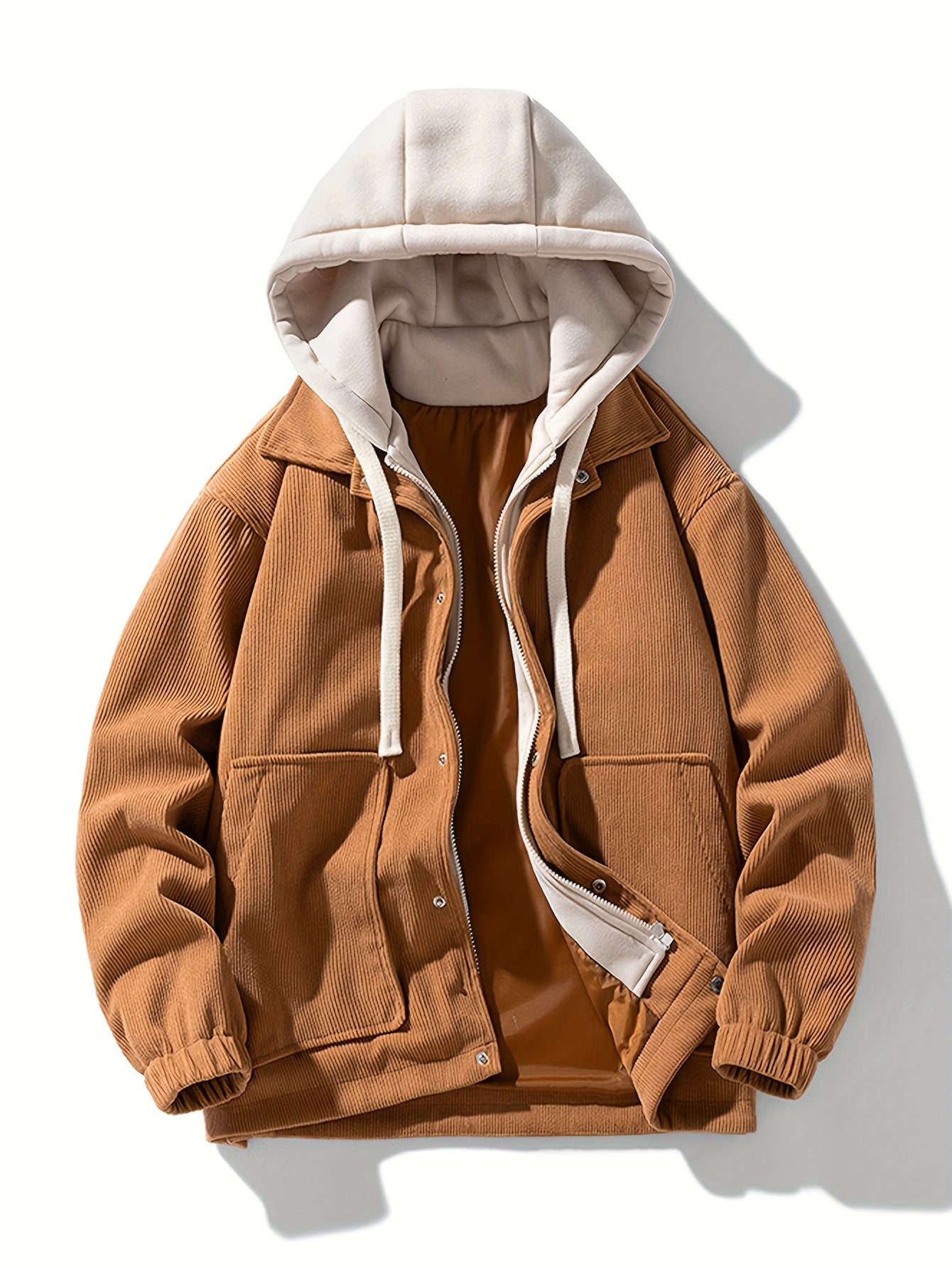 Vintage-style cargo jacket with hood for men