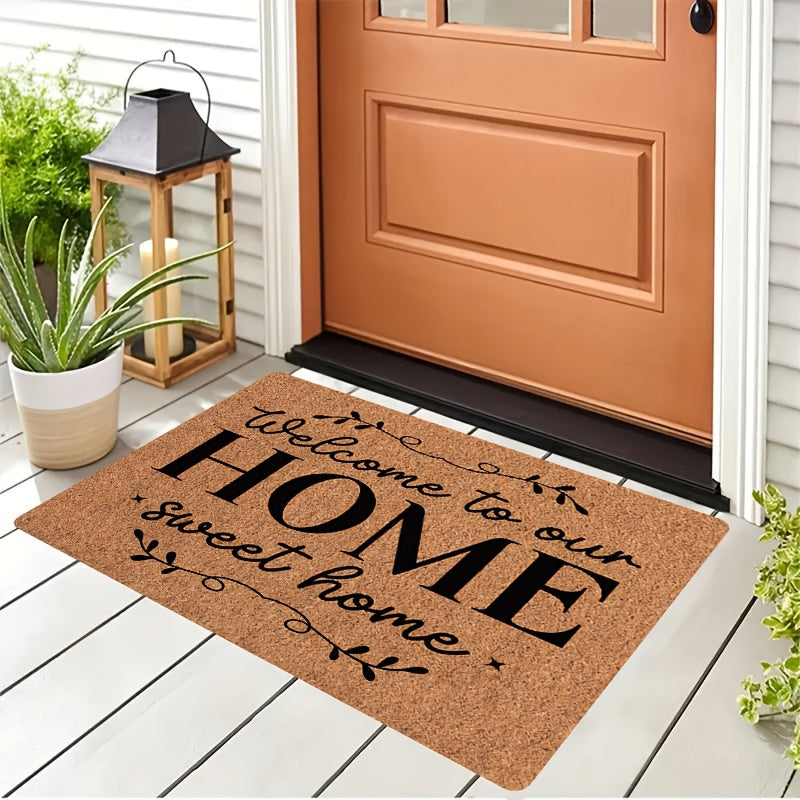 Introducing Our Sweet Home Doormat: Lightweight Polyester Rug with Non-Slip Backing, Easy to Wash, Ideal for Any Room in Your Home like Entrance, Living Room, Bedroom, Bathroom, Hallway, Kitchen, or Front Door Decoration