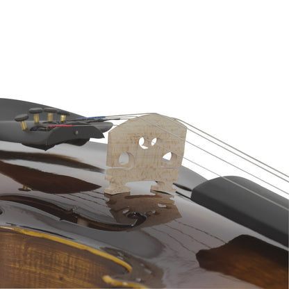 IRIN AV-207 Glossy Violin with Basswood Chin Rest, Precision Pegs, Clear Layers - Deep Brown Finish, Lightweight & Durable Design for Enhanced Sound Quality, Includes Accessories