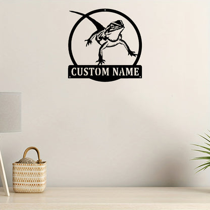 Bearded Dragon Metal Wall Art that Can Be Customized with Your Name for Unique Room Decor