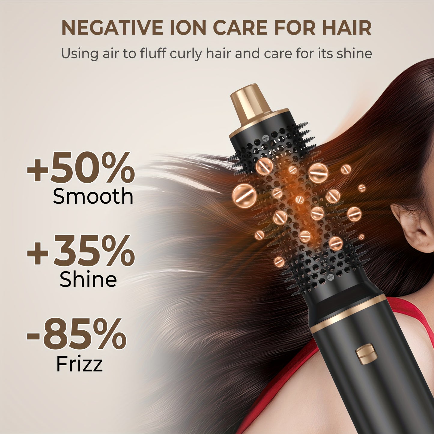 5in1 110000 RPM 800W Hot Air Brush with EU Plug for Hair Styling, Drying, and Curling.