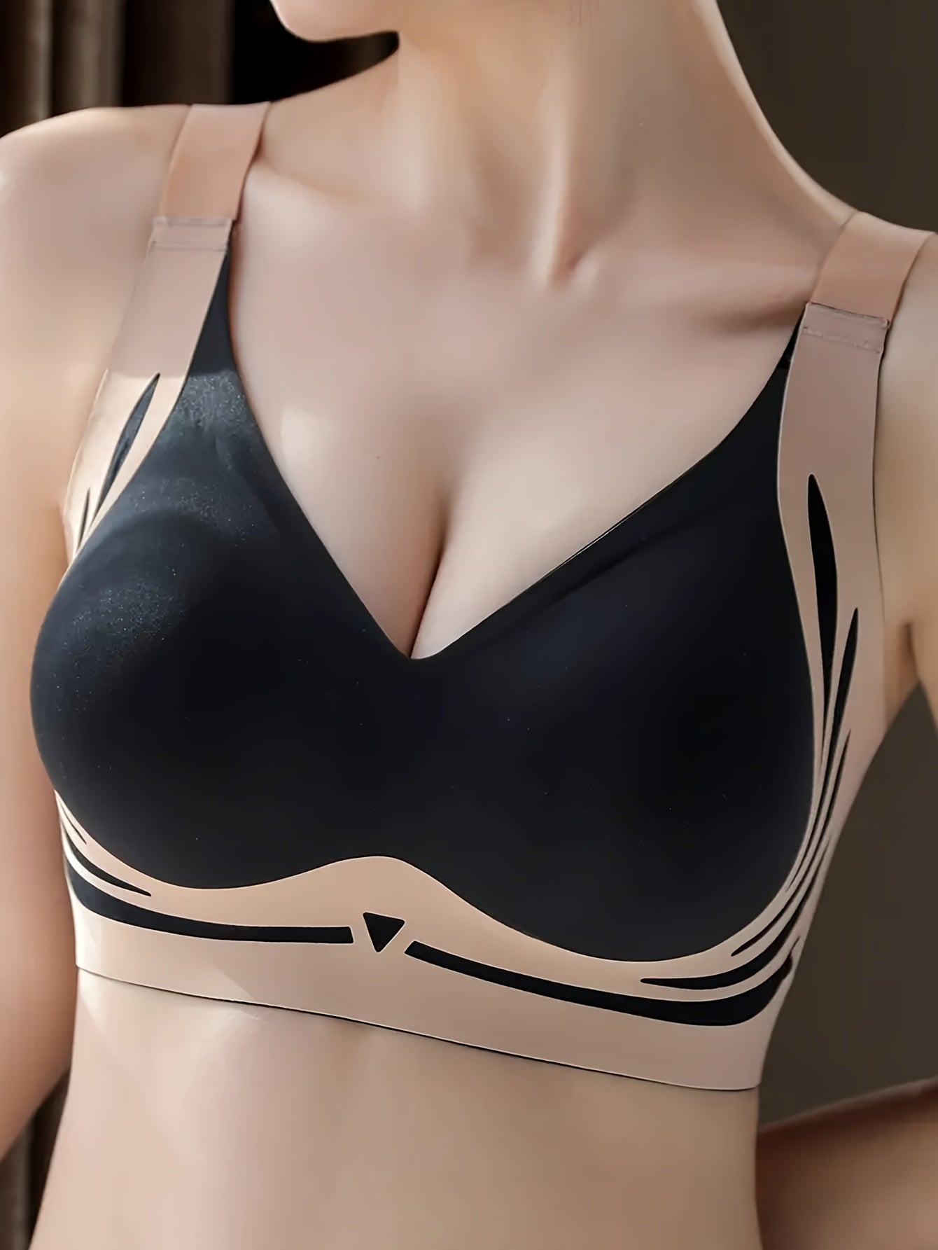 4 Color Block Wireless Push Up Bras for Women, Sporty and Comfortable lingerie.