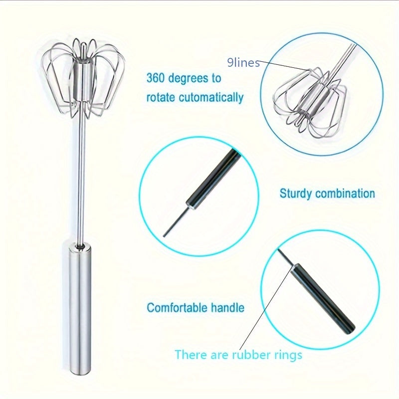 1pc Stainless Steel Whisk & Milk Frother for home baking and blending tasks. Perfect for Eid Al-Adha celebrations.