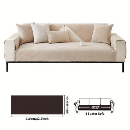 Waterproof sofa cover with non-slip design and pet-friendly material, suitable for all seasons and living room decor.