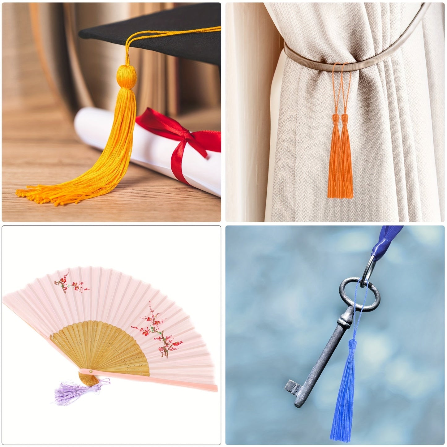 Bookmark tassels for crafts, keychain, and graduation - 100 to 144 pieces available. Perfect for DIY projects, jewelry making, and marking your favorite books. Ideal for adding a touch of elegance to your creations.