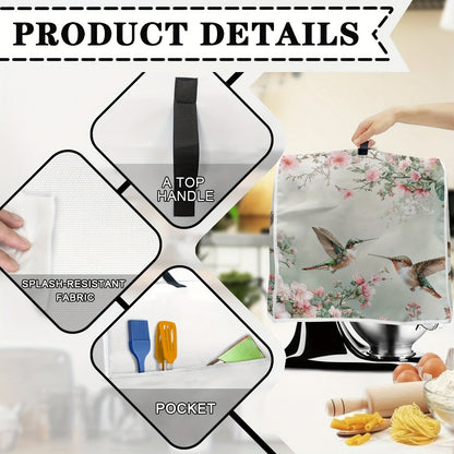 Stylish Floral Hummingbird Stand Mixer Cover - Simple to Clean, Machine Washable Dust Protector for 6-8 Quart Kitchen Mixers