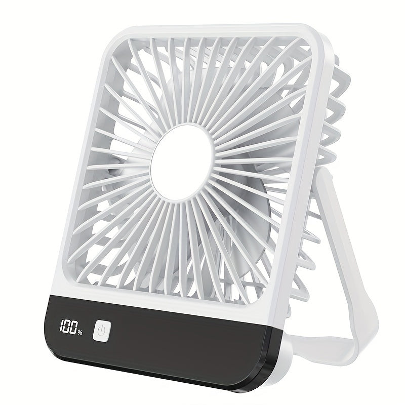 GOARD introduces a portable USB desk fan with mirror, measuring 16.51cm. This fan is designed to be flexible and features a 180° foldable design, 5-speed settings, and a high-capacity 1800mAh battery. Perfect for makeup application and use in the home