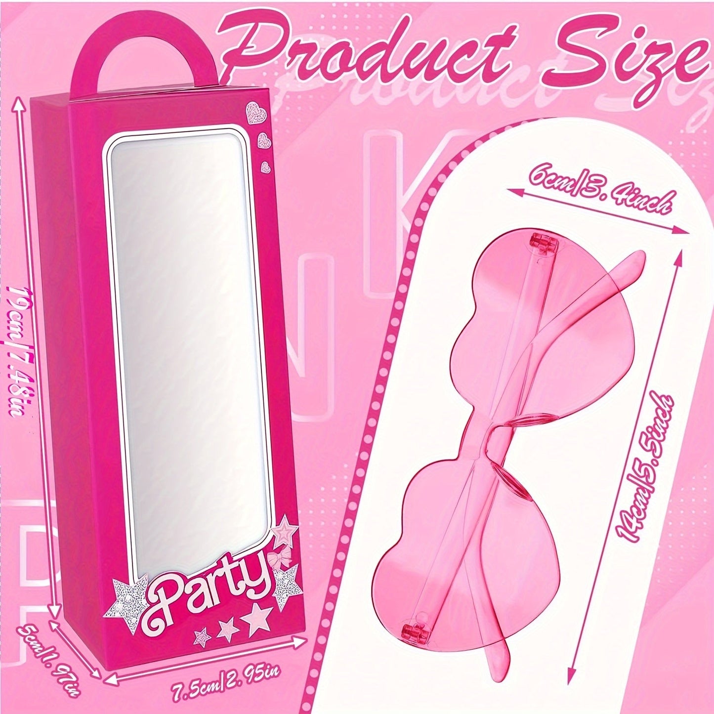 24-Pack of Pink Heart-Shaped Glasses in Gift Boxes - Perfect Party Favors for Birthdays, Bachelorettes, and Princess-themed Decorations