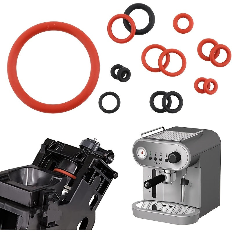 Maintenance kit for espresso machines consisting of 15 easy-to-install anti-leakage valve steam O-rings. Made of durable rubber, safe to use, washable, and does not require power.