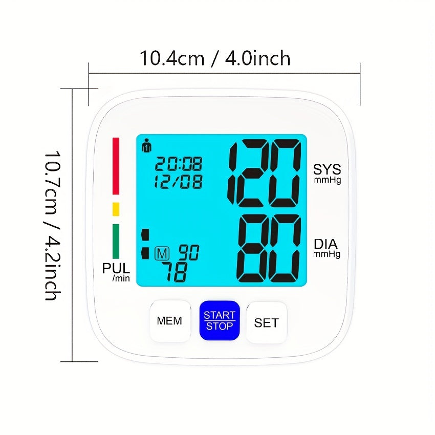 ALPHAMED Upper Arm BP Monitor with Large Display, Adjustable Cuff, 180 Memory Storage, Battery Operated - Ideal for Home Health Monitoring, Adults.