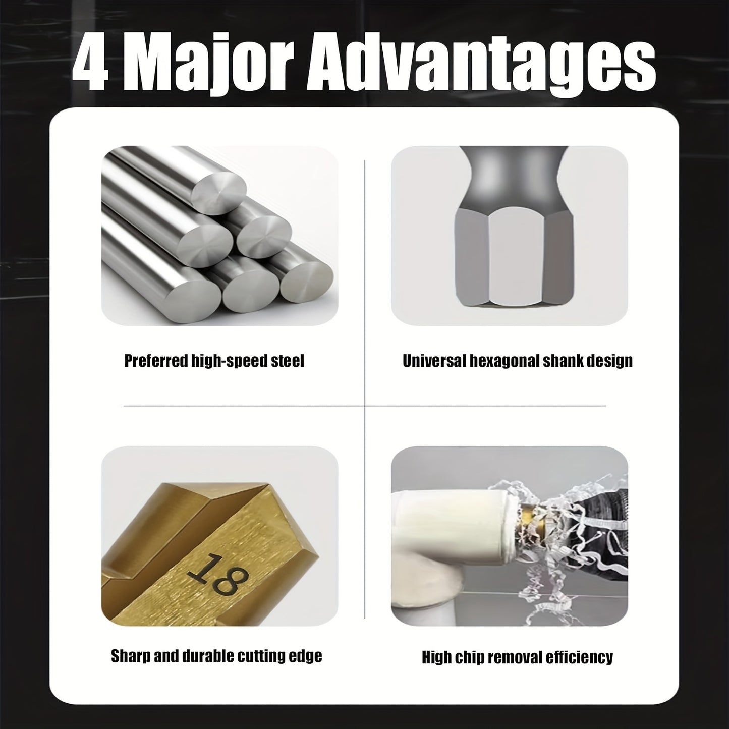 Hexagonal handle reaming drill bit for plastic water pipes. Converts small diameter pipes into larger ones. Ideal for connecting plastic pipes in home improvement projects.