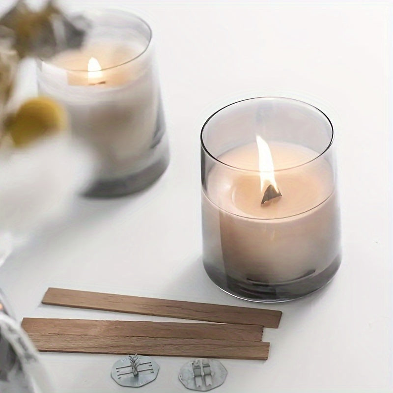 40pcs Wooden Candle Wicks: 12.95 X 1.27 cm, Smokeless, DIY Candle Making