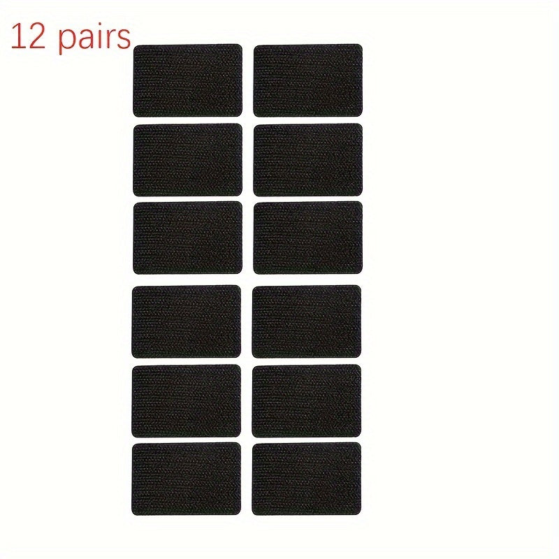 Set of 12 Non-Slip Rug Grips - Strong Dual-Sided Adhesive Carpet Stickers for Securely Holding Floor & Car Mats, Made of Tough Nylon Material