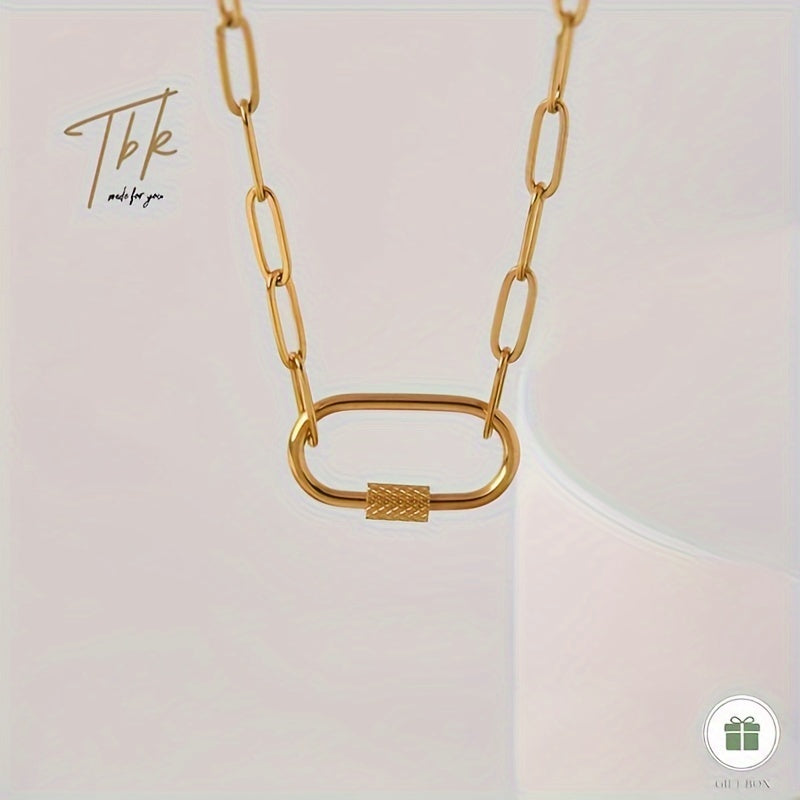 Get the trend with our [Bestseller] 18K Gold-Plated Paperclip Chain Necklace made of Adjustable Hypoallergenic Titanium Steel. It's the ideal present for Christmas, Mother's Day, Valentine's Day, Birthdays - comes with a Packaging Box. Shining and