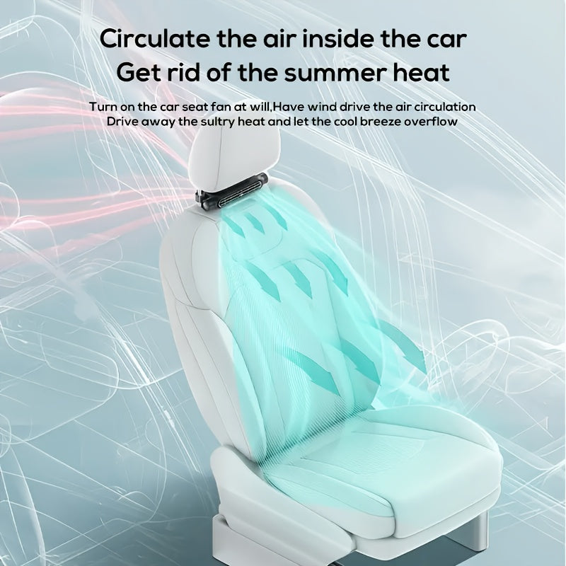 Stay Cool on the Go with the USB-Powered Bladeless Car Seat Cooling Fan - Enjoy Refreshing Relief with Strong Wind, Adjustable Airflow, Easy Installation, and Portable Design - Ideal for All Vehicles, Keeping You Comfortable and Cool!