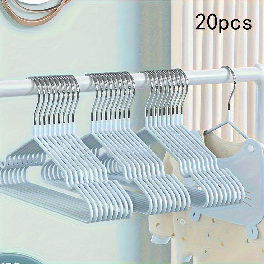 20 Non-Slip Metal Baby Hangers - Sturdy and Space-Saving for Nursery and Bedroom Clothing Storage, Convenient for Use