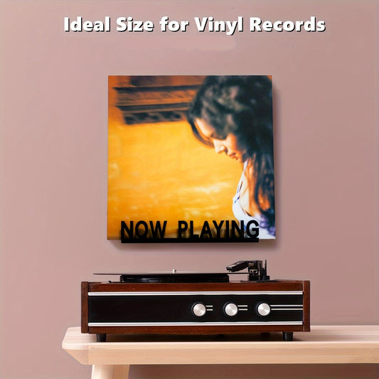 Wall-mounted Vinyl Record Holder with attached Now Playing LP Holder, perfect for decorating your living room entrance, bookshelf, wine cabinet, or TV cabinet.